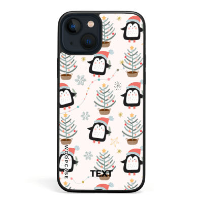 Christmas with penguin and trees Phone case