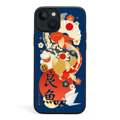 Japanese blue collage Coque de téléphone