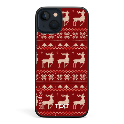 Knitted deer xmas حافظة هاتف
