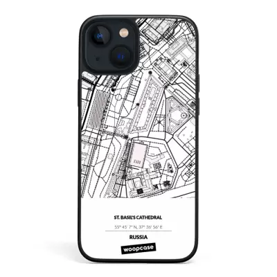 St. Basil's Cathedral of Moscow, Russia  - City Map Phone case