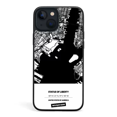 The Statue of Liberty in New York, USA - City Map Phone case