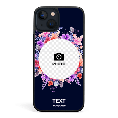 Photo in Purple Flowers Circle Phone case