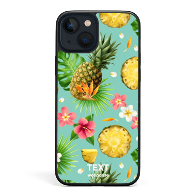 Pineapple and tropical flowers Phone case