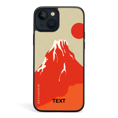 Red sun volcano japanese art Coque de téléphone