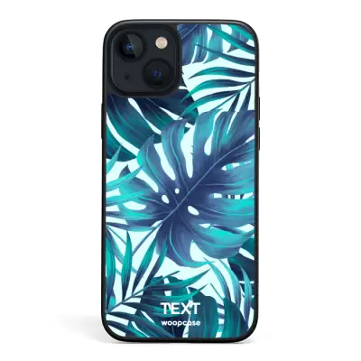 Tropical blue leaves Phone case